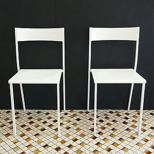 nowoczesne, Wnętrze, krzesła, biały, meble