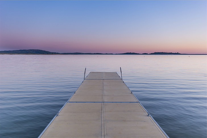 Dock, Lake, vann, skumring, natur, solnedgang, utendørs