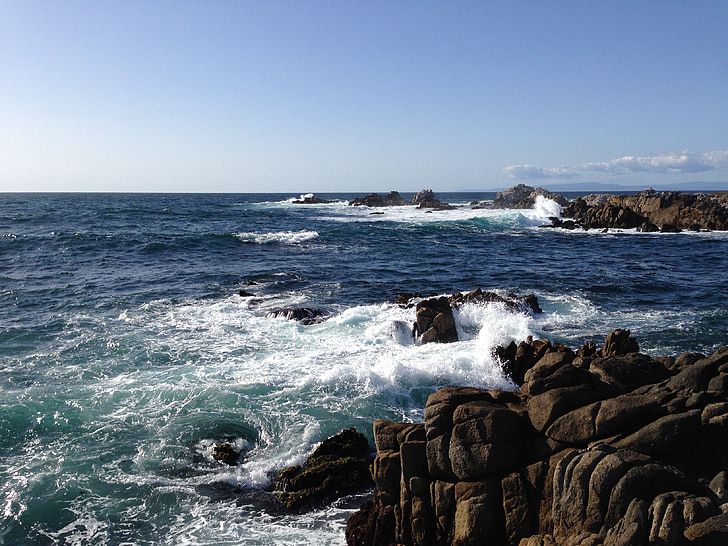 oceano, mar, redemoinho, Pacific grove, Monterey, CA, água