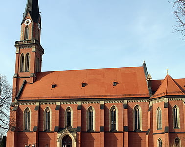 kyrkan, byggnad, Neo gotiska stil, tegel, arkitektur, nygotisk