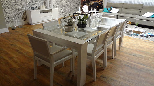 dining table, dining room, decoration