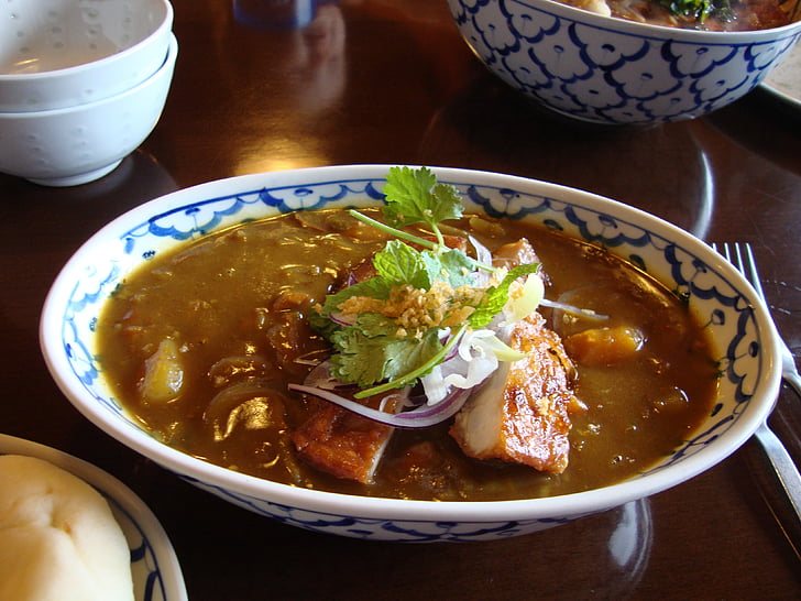 Curry, Japoński, azjatycki, jedzenie, kolacja, orientalne, danie