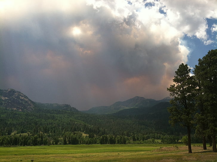 paisaje, Colorado, nubes, cielo, humo, montañas, naturaleza