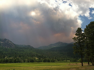 krajolik, Colorado, oblaci, nebo, dim, planine, priroda