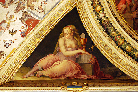 diosa, pintura, arte, techo, particular, Palazzo, antiguo