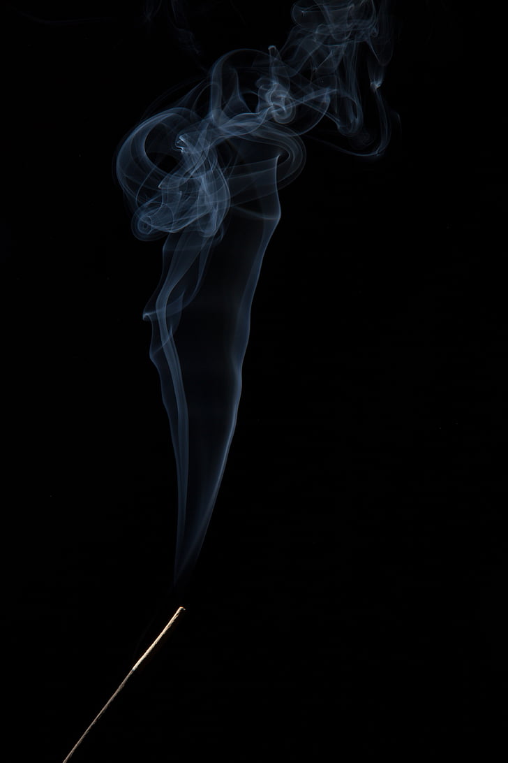 Nefajčiarske, oheň, kadidlo, abstraktné, dym - fyzickú štruktúru, pozadia, čierna farba