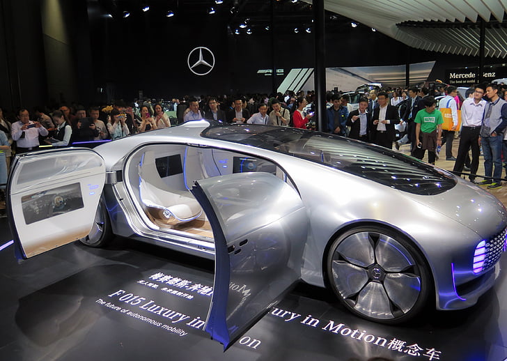 samochód koncepcyjny, do przodu, prototyp, Mercedes benz, f 015, Shanghai auto show 2015, Nowość