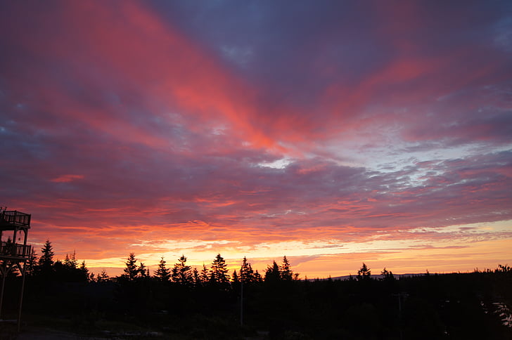 solopgang, Maine, vinalhaven, landskab, morgen, Dawn, Sky