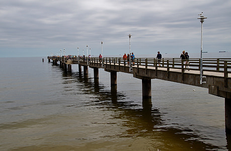 Pier, voetgangersbrug, zee, de Baltische Zee, strand, natuur, jetty