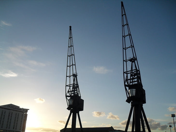 london, outside, great britain, sky, cranes, crane, hoist