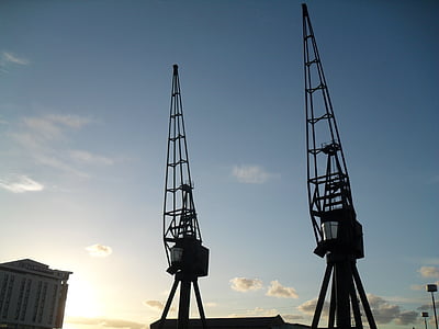 Londres, à l’extérieur, la Grande-Bretagne, Sky, grues, Crane, appareils de levage