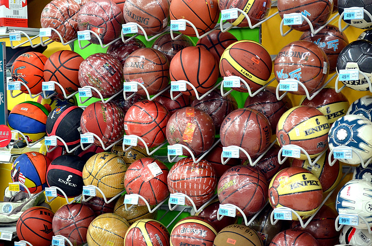 Ball, boules de, sport, mur, basket-ball, football, vente