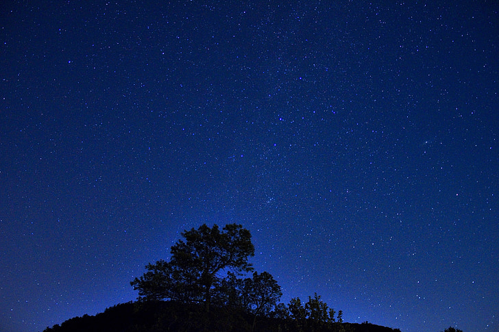Nacht, Himmel, Sterne, Galaxie, Landschaft, dunkel, Wisconsin