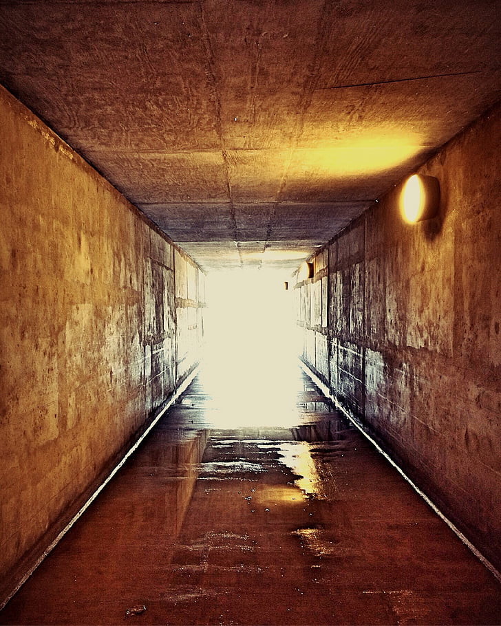 ljus, tunnel, ingång, korridor, underground, Urban