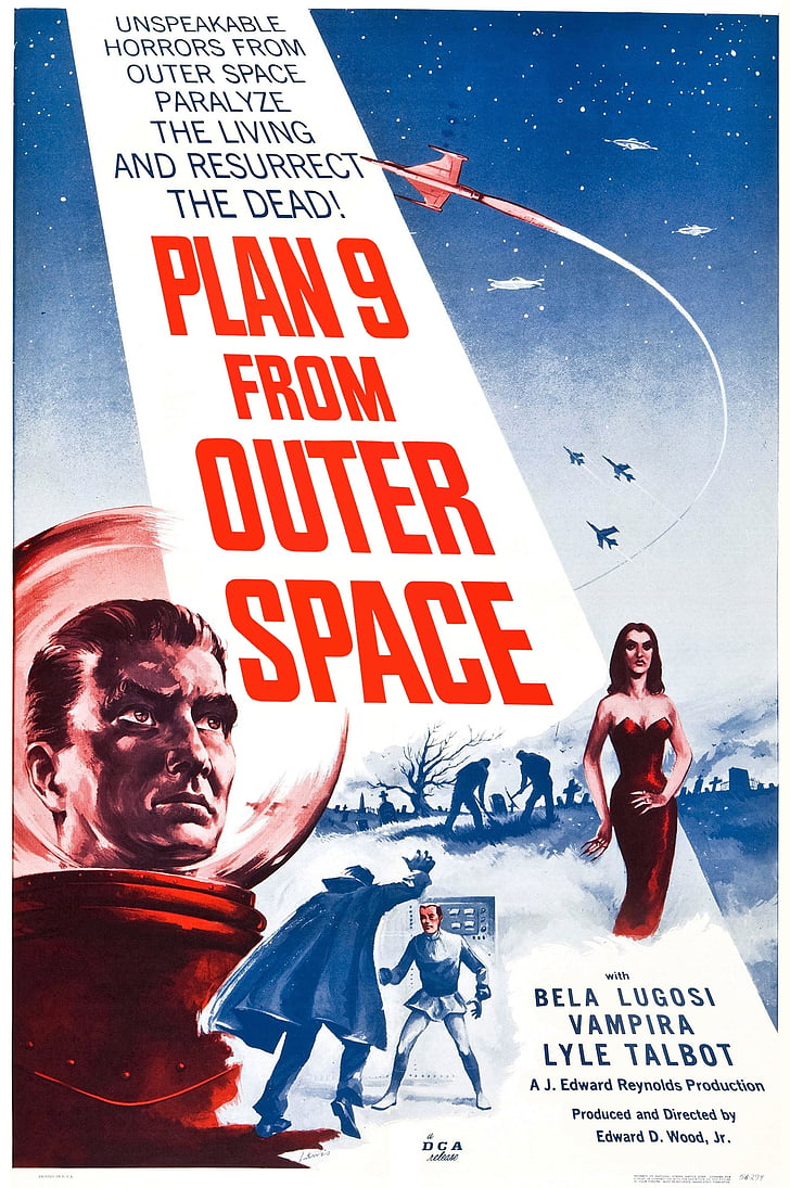 a film főcíme, játékfilm, Plan 9 a világűrben, 1959-ben, Ed wood