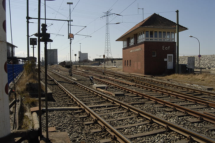 tren, semblava, casa, ferrocarril, transport, Locomotora, Borkum