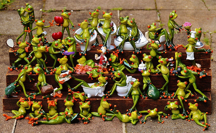 frogs, find the error, many, frog assembly, cute, collection, mass