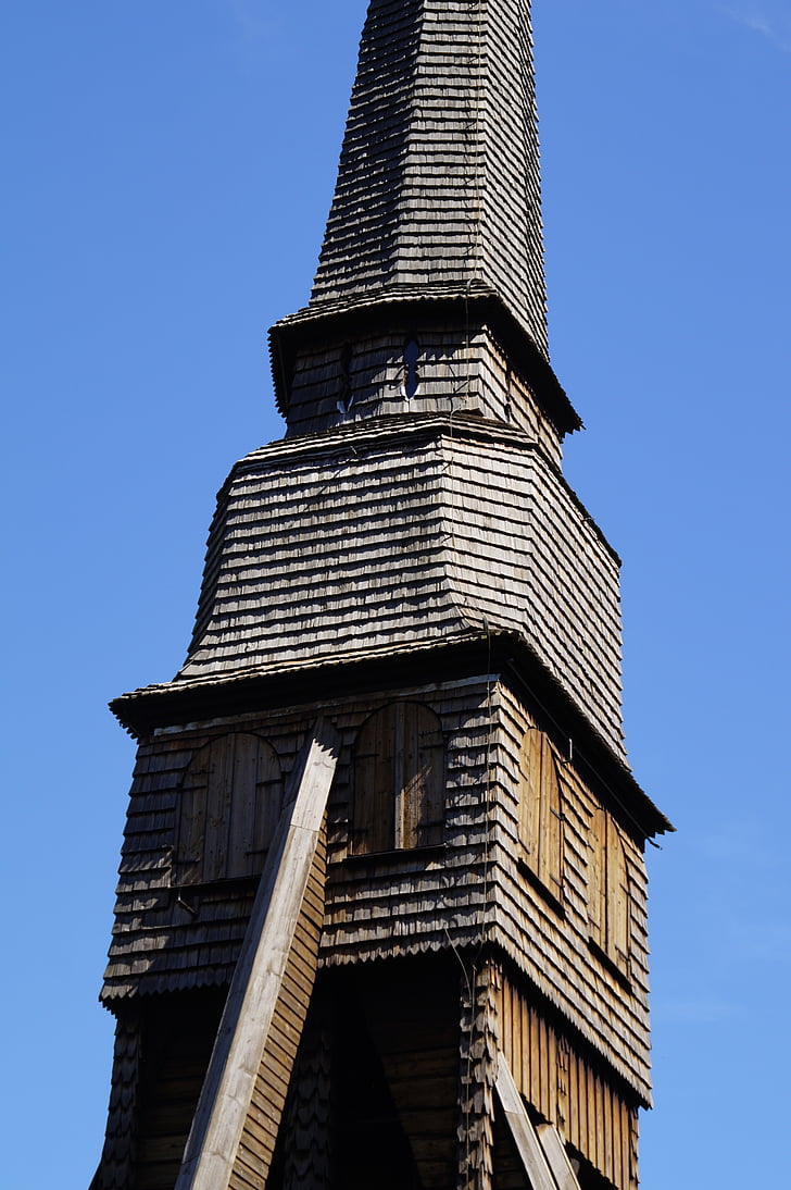 pelarne, Steeple, Església de fusta, vell, Suècia, Småland, arquitectura