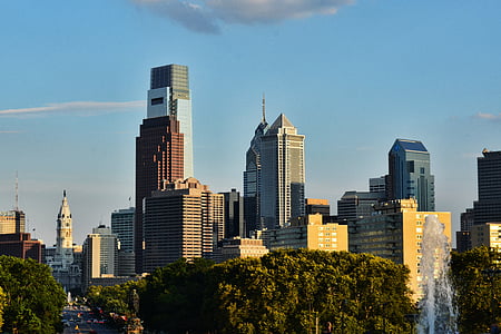 Philadelphia, pilsēta, pilsētas, ēkas, pilsētās, cilvēki un kultūra, debesis