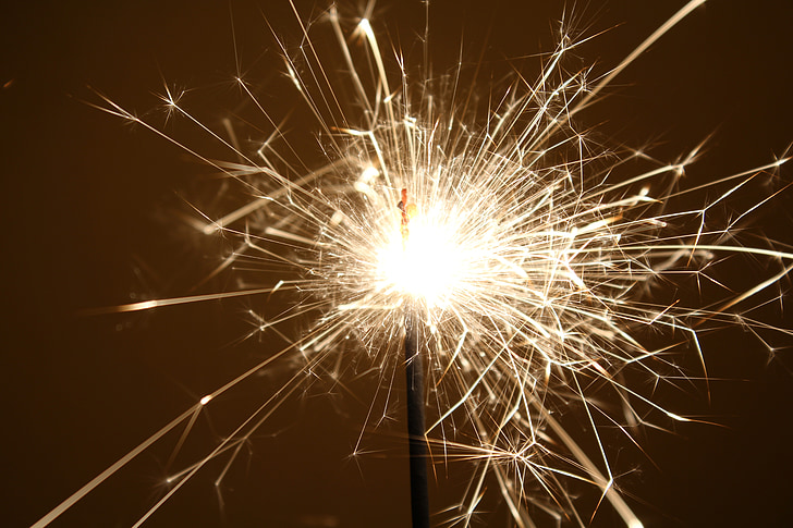 sparkler, sylvester, light, new year's eve, radio, fire, shower of sparks