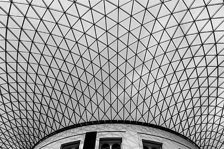zwart, wit, beton, plafond, Hof van koningin Elizabeth II groot, het platform, ingebouwde structuur