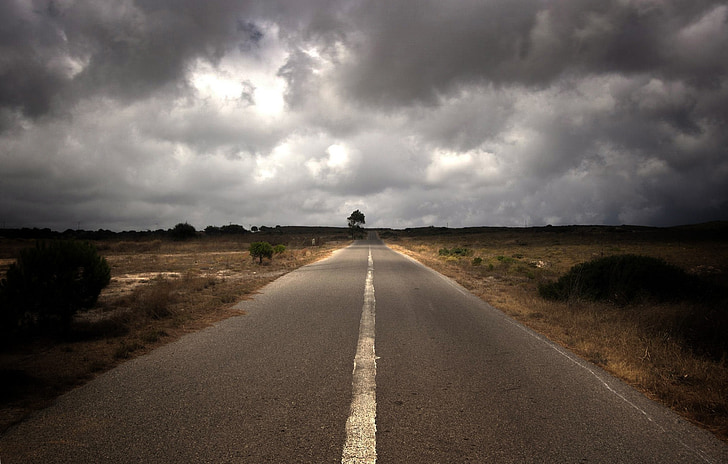 Open road, weg, bewolkt, wolken, Kythira, natuur, Cloud - sky
