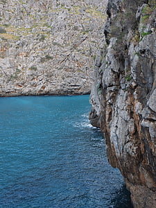 bokade, sa calobra, Bay i sa calobra, Serra de tramuntana, havsvik, Mallorca, platser av intresse
