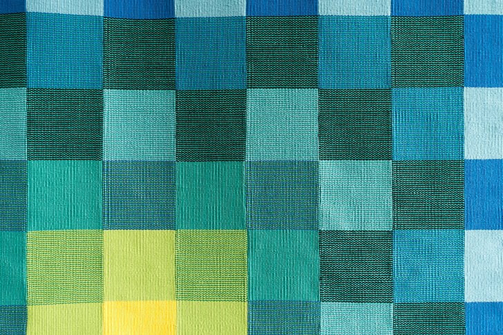 Wandteppich, Platz, gelb, Grün, Blau, Türkis, Farbabstufung
