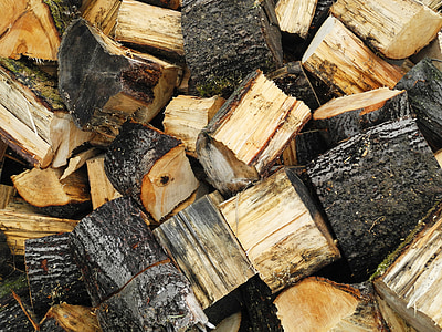 kayu, musim dingin, pasokan, pohon, Penyimpanan, panas, log