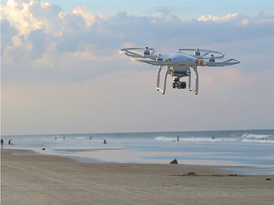 Playa, Drone, Océano, personas, arena, mar, orilla del mar