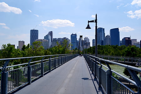 ciutat, Calgary, Alberta, Canadà, paisatge urbà, horitzó, canadenc