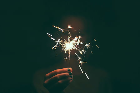 person, holding, firecracker, sparklers, sparks, sparkler, lights