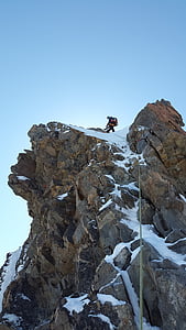 爬上, 高山攀登, 登山者, 安全, 攀岩, 岩石, 峭壁