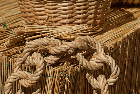 straw, wicker, braid, rope, basket