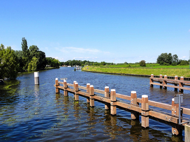 Paesi Bassi, cielo, nuvole, Lago, fiume, acqua, riflessioni