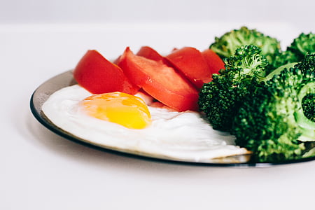 yumurta, brokoli, domates, Kahvaltı, Gıda, sağlıklı, yemek