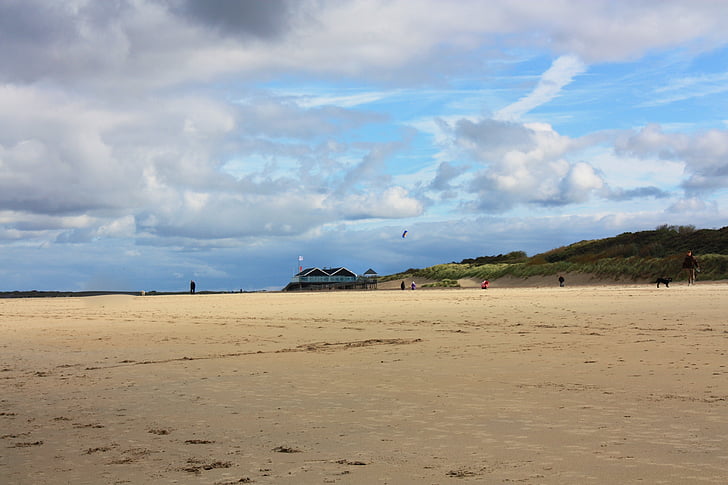 Beach, Hollanti, Sea, Sand, taivas, pilvet, Luonto