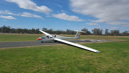 glider, glider club, lepas landas, pesawat kecil, pesawat, tidak ada mesin, sayap