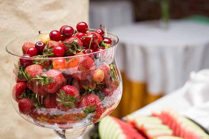 φρούτα, φράουλες, επιδόρπιο, Τρώγοντας, υγιεινή, η φρεσκάδα, τροφίμων