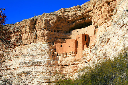 Arizona, Montezuma castle, Indyjski, Pomnik, Pustynia, macierzystego, Verde