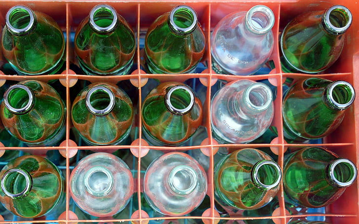 ampolla, begudes, vidre, contenidor, beguda, Coca-Cola, buit