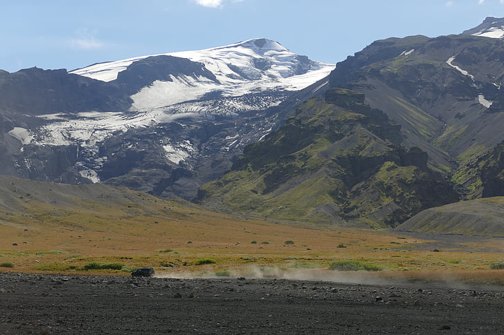 Islandia, Thor mark, gurun, alam, gletser, pemandangan, Scree