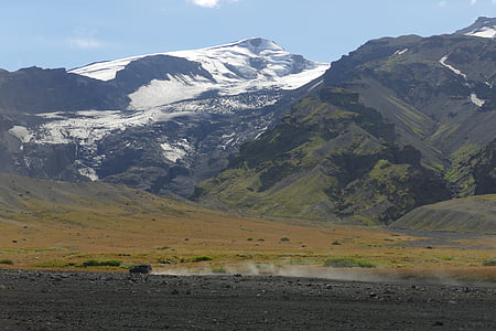 Islande, Thor mark, tuksnesī, daba, šļūdonis, ainava, nogāzes