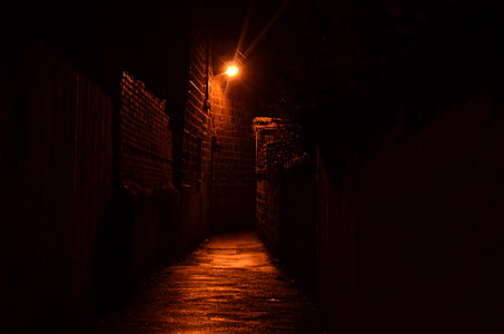 malam, Street, lampu, dinding, trotoar, latar belakang, malam