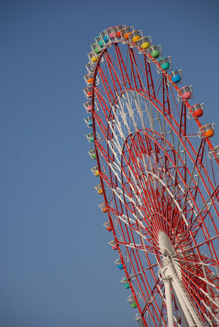 ferris wheel, amusement park, fun