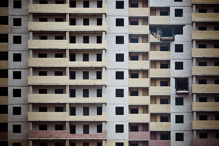 Фото, бежевый, Белый, бетон, высокая, подъем, здания