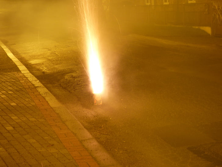 fogos de artifício, a erupção, Visualizar, a festa da, véspera de ano novo, dia de ano novo, incêndios
