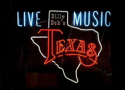 neónový nápis, Billy bob, Fort worth, Texas, Stockyards, slávny, kovboj
