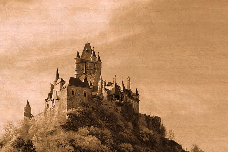 Cochem, hrad, Knight's castle, Architektúra, Nemecko, Mosel, historicky