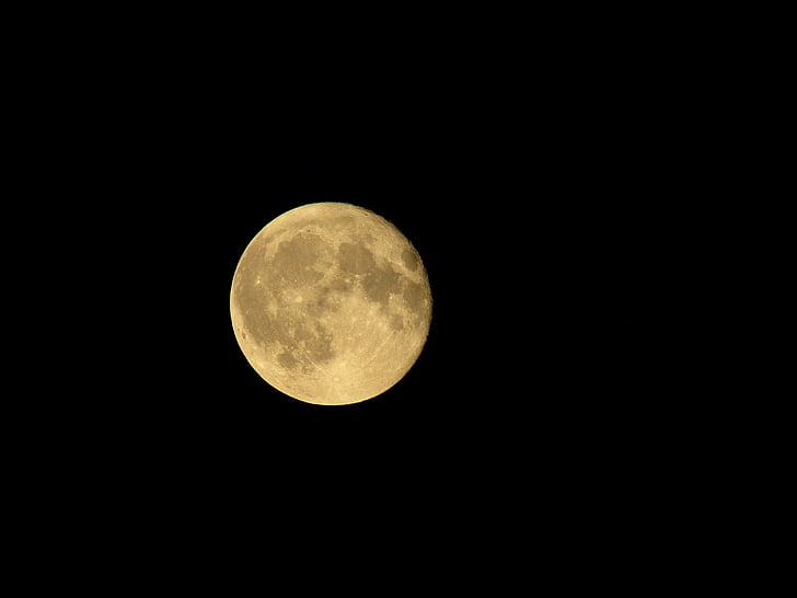 Luna, Harvest moon, cielo notturno, astronomia, notte, superficie della luna, Luna piena